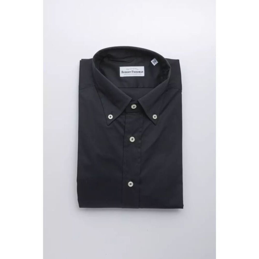 Robert Friedman Black Cotton Men Men's Shirt